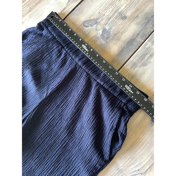 Soft Surroundings Oceo Gauze Wide Leg Pants Womens M Navy Wide Leg Button Detail - Picture 5 of 9